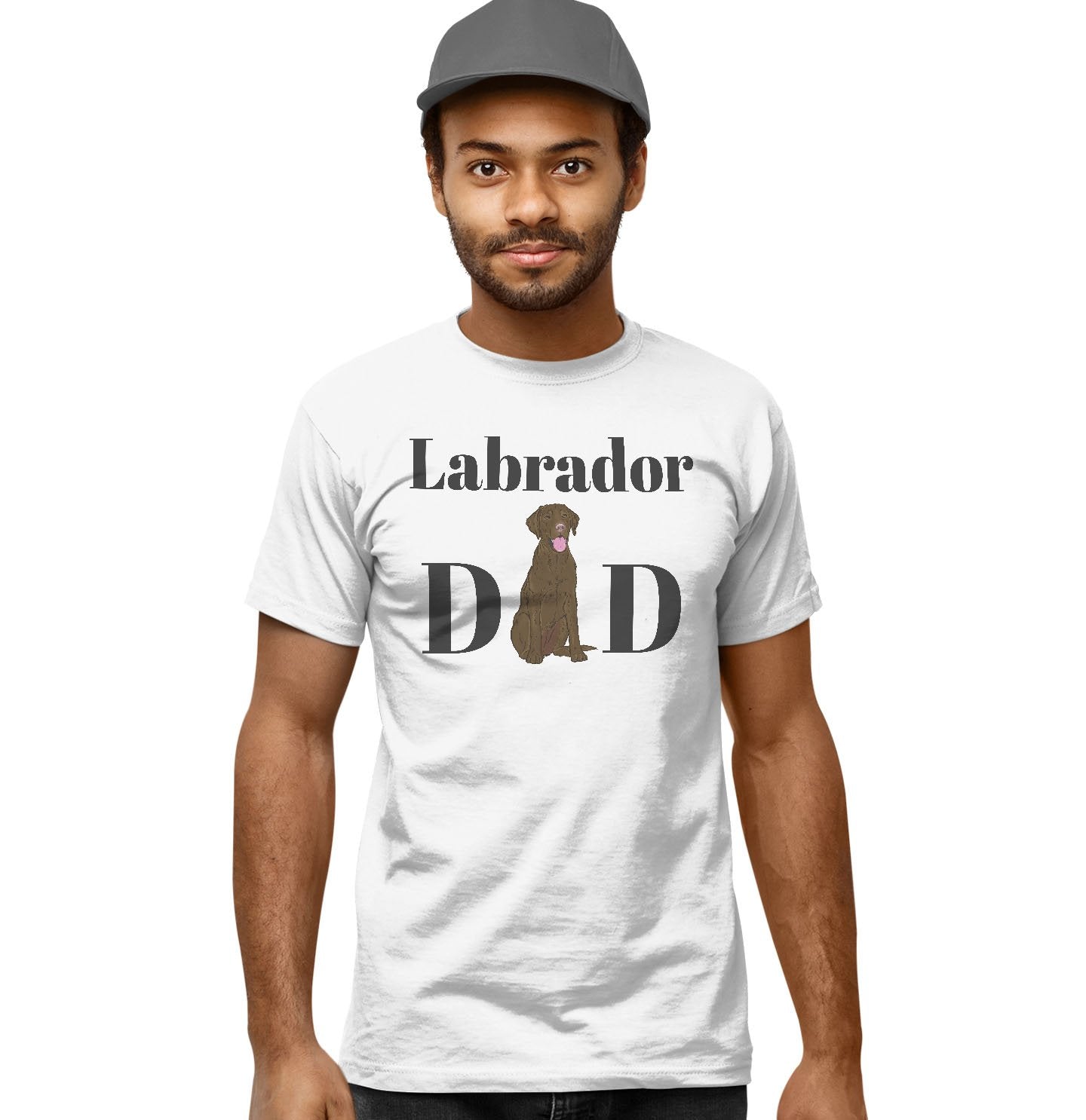 Chocolate Labrador Dad Illustration - Adult Unisex T-Shirt