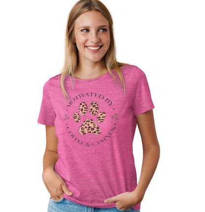 Motivated by Coffee and Canines - Women's Tri-Blend T-Shirt