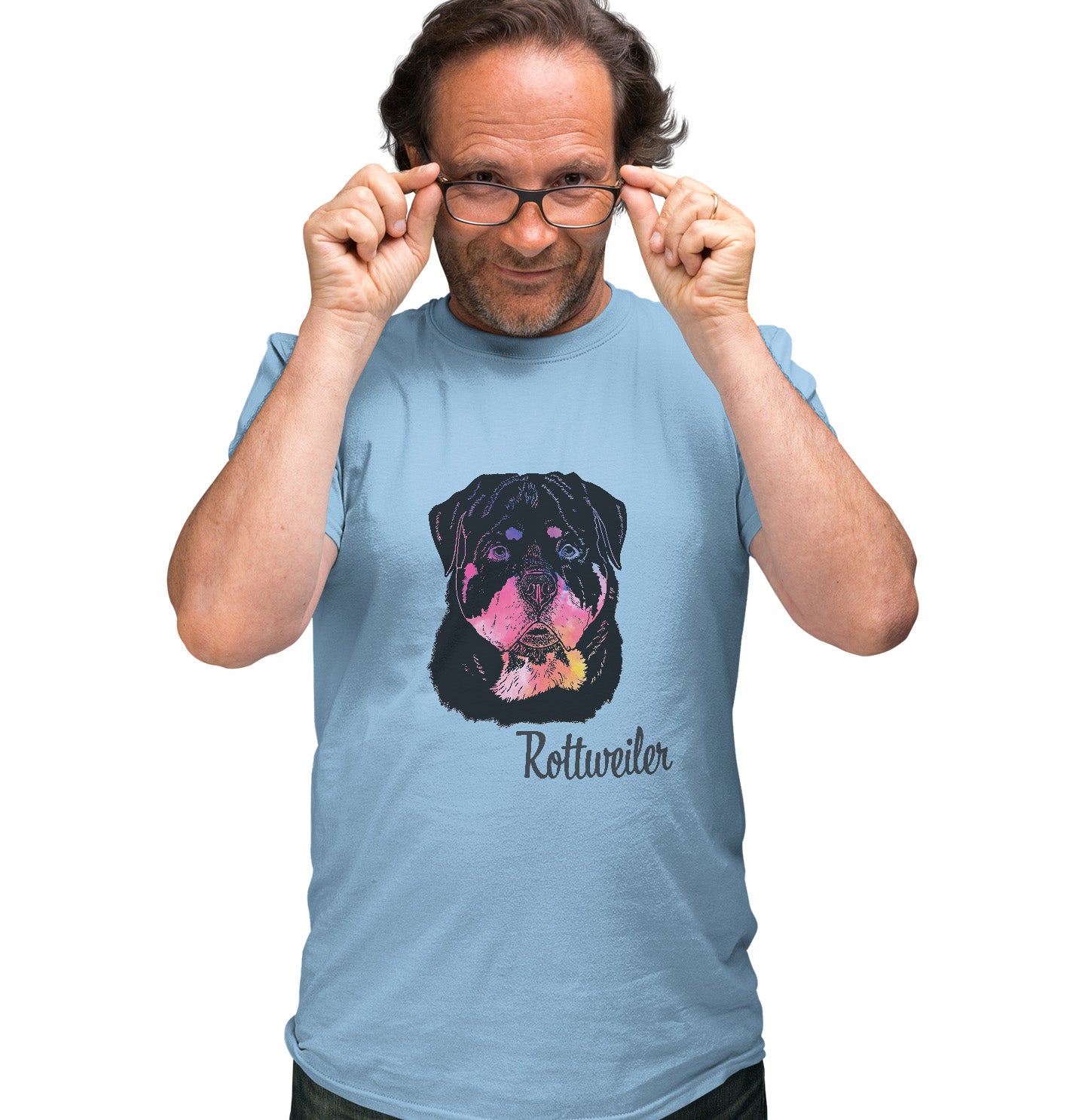 Colorful Rottweiler Headshot - Adult Unisex T-Shirt