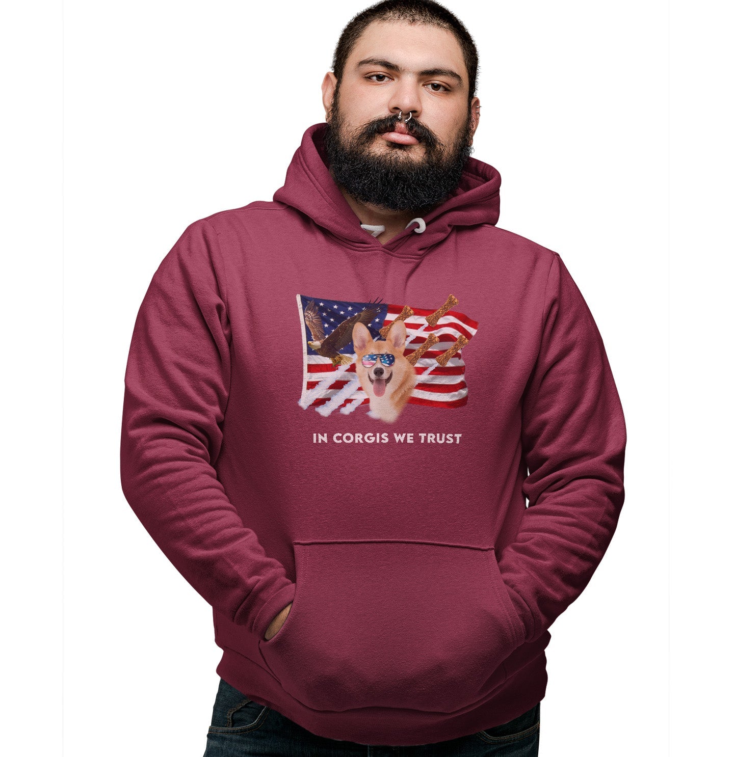 In Corgis We Trust - Adult Unisex Hoodie Sweatshirt