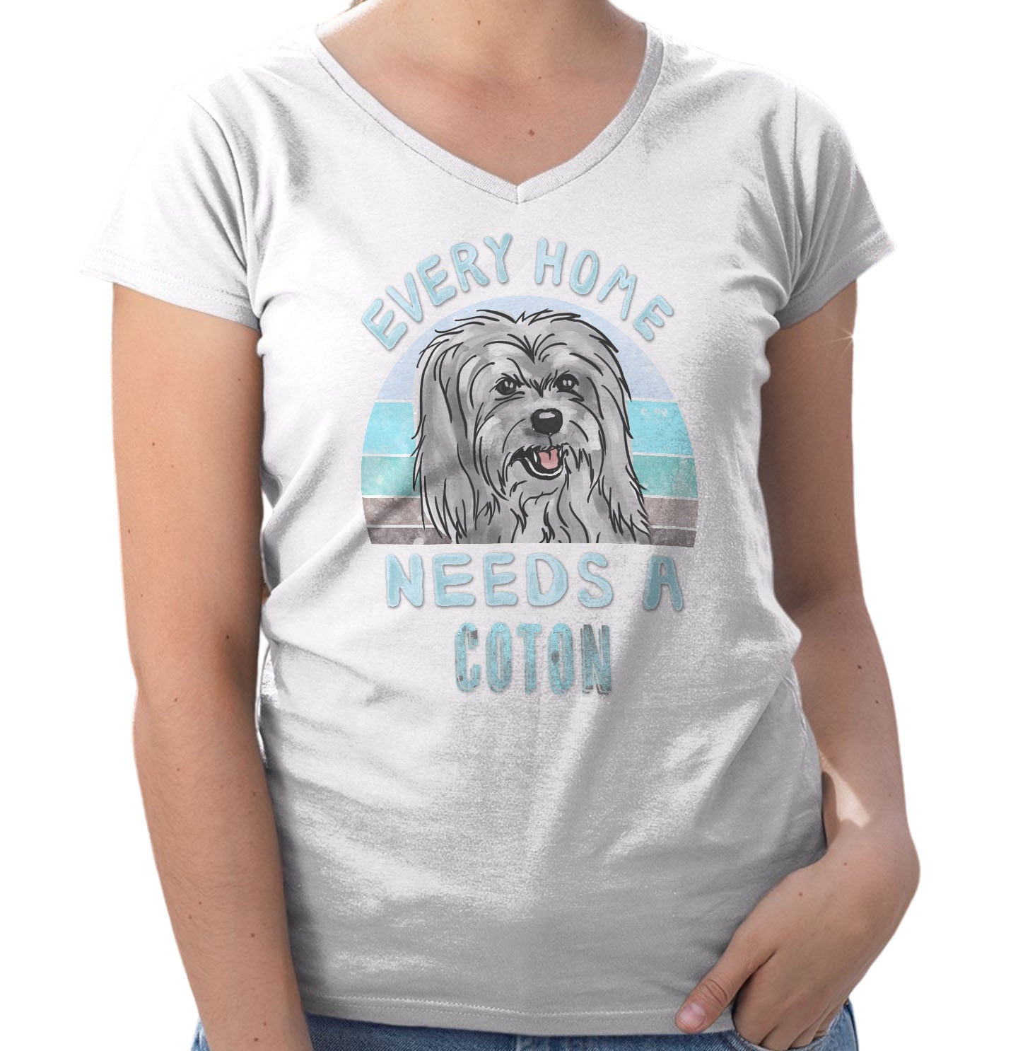 Every Home Needs a Coton de Tulear - Women's V-Neck T-Shirt