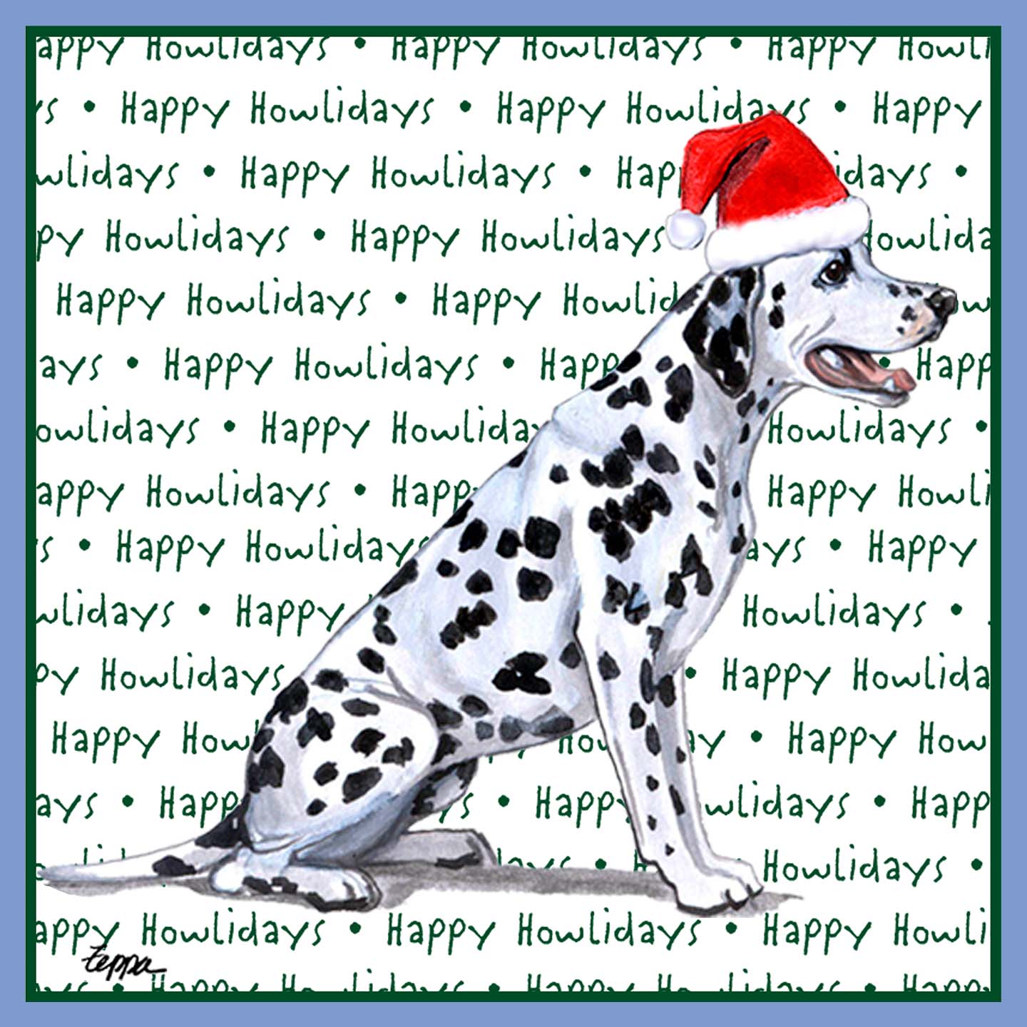 Dalmatian Happy Howlidays Text - Women's Tri-Blend T-Shirt
