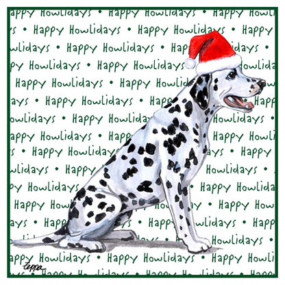 Dalmatian Happy Howlidays Text - Women's V-Neck T-Shirt