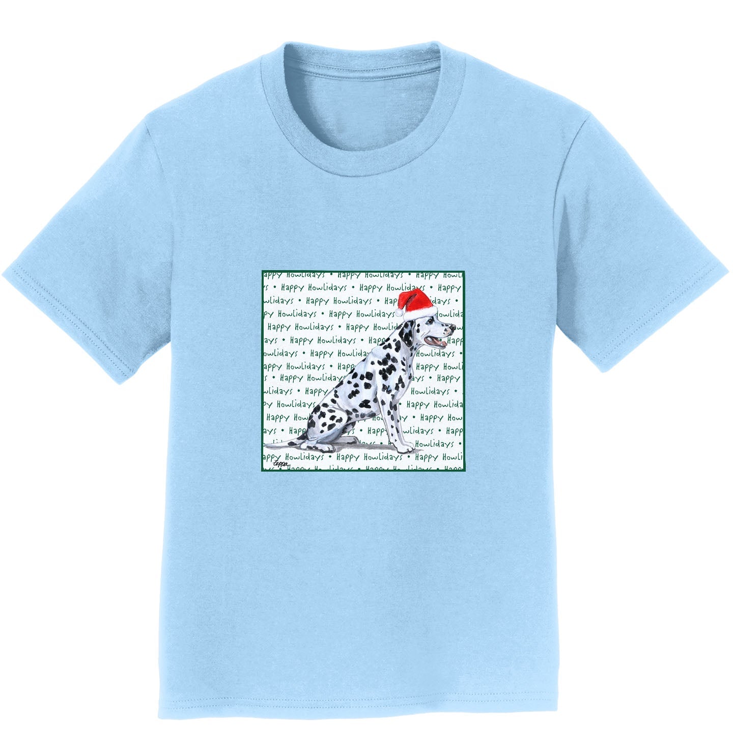 Dalmatian Happy Howlidays Text - Kids' Unisex T-Shirt