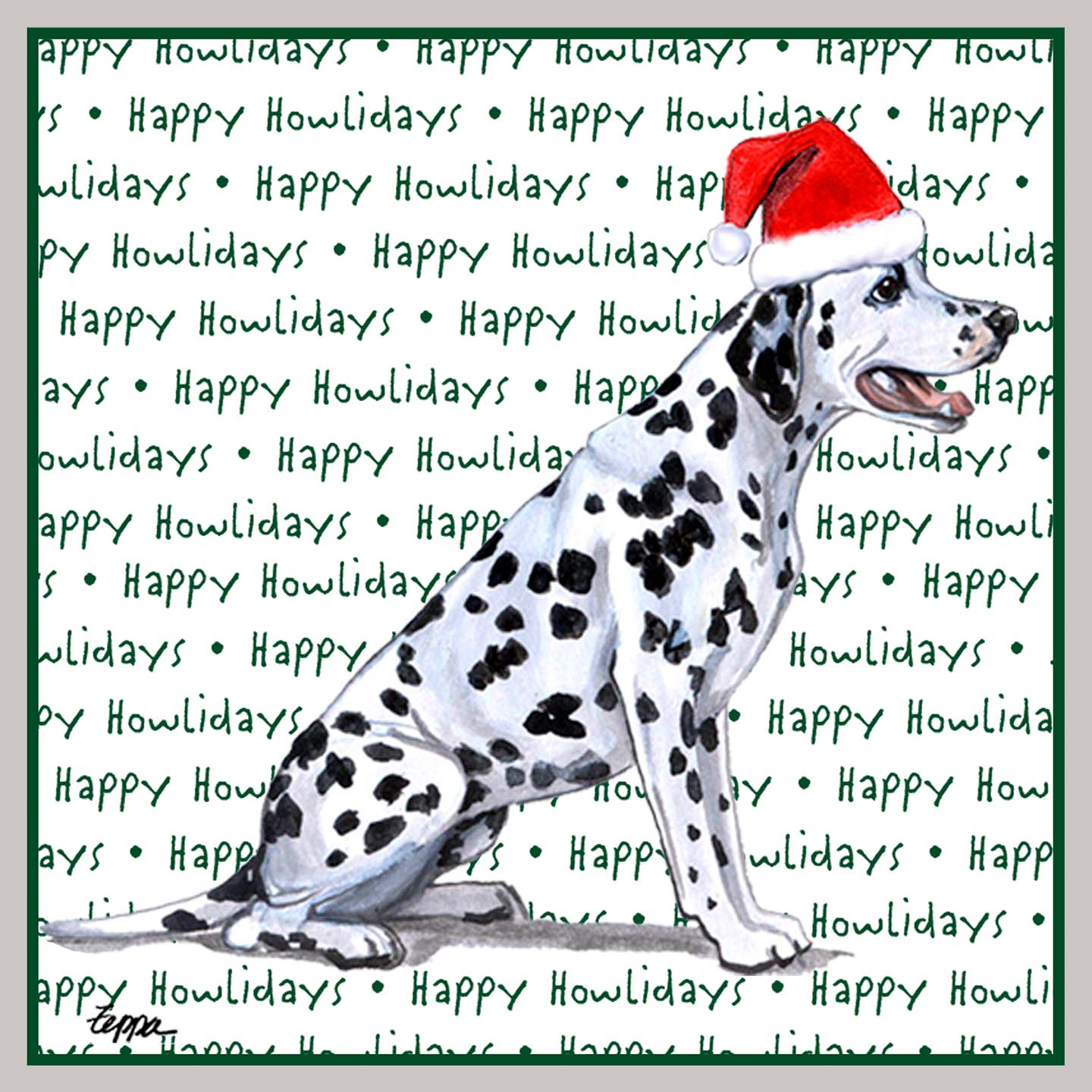 Dalmatian Happy Howlidays Text - Adult Unisex Crewneck Sweatshirt