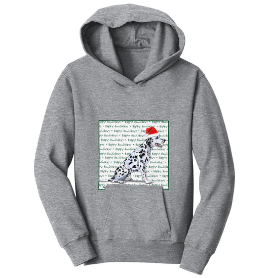 Dalmatian Happy Howlidays Text - Kids' Unisex Hoodie Sweatshirt