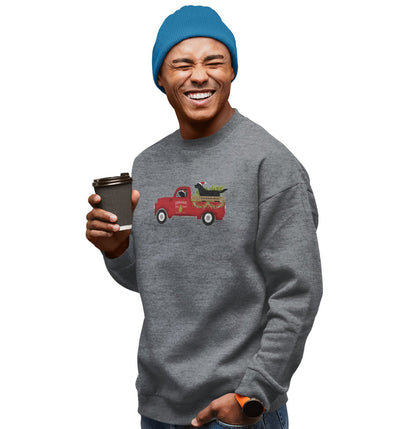 Labrador Christmas Tree Truck - Adult Unisex Crewneck Sweatshirt