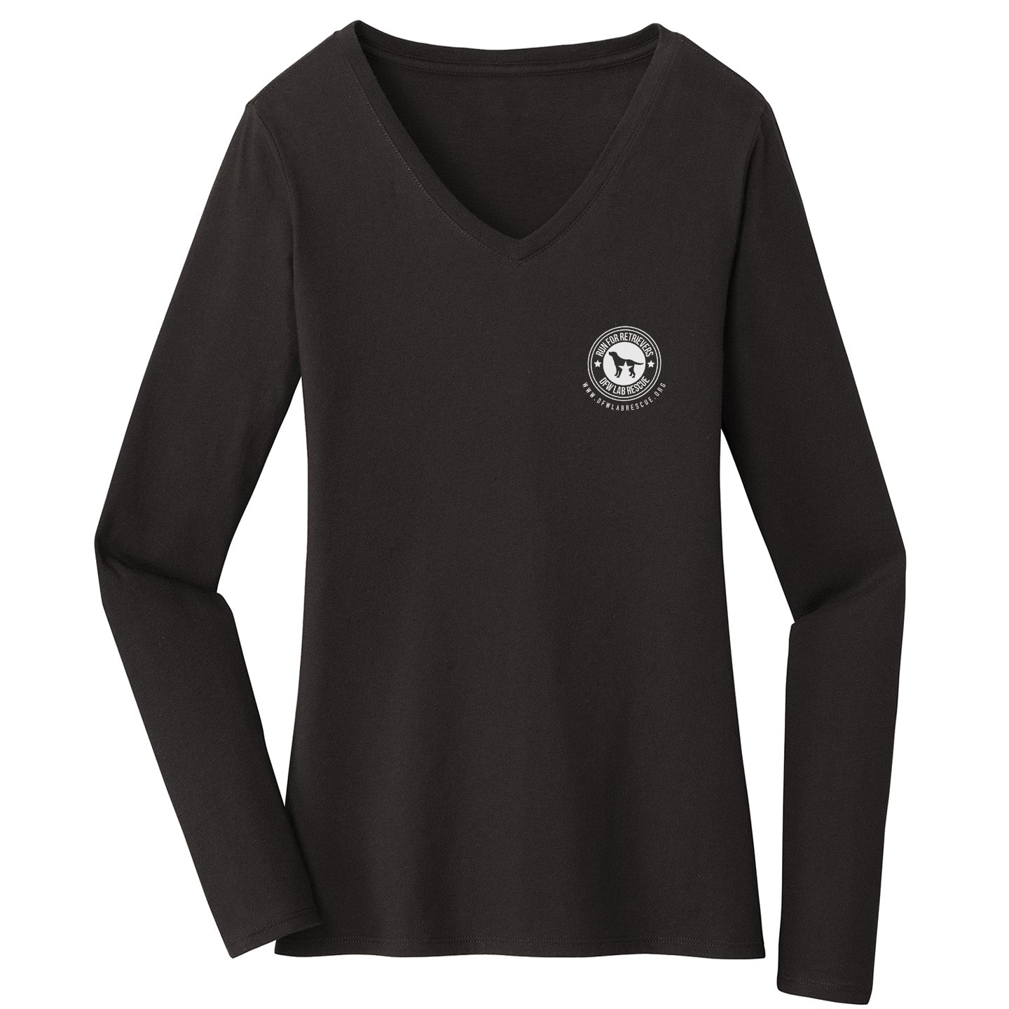 DFW Lab Rescue Run For Retrievers Left Chest - Women's V-Neck Long Sleeve T-Shirt