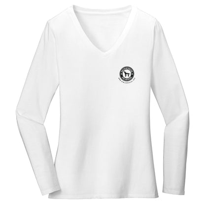 DFW Lab Rescue Run For Retrievers Left Chest - Women's V-Neck Long Sleeve T-Shirt