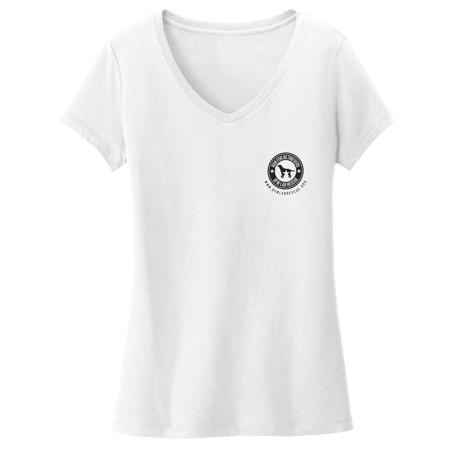 DFW Lab Rescue Run For Retrievers Left Chest - Women's V-Neck T-Shirt