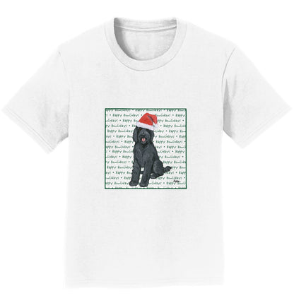 Black Labradoodle Happy Howlidays Text - Kids' Unisex T-Shirt