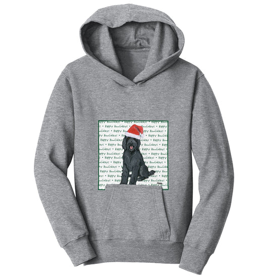Black Labradoodle Happy Howlidays Text - Kids' Unisex Hoodie Sweatshirt