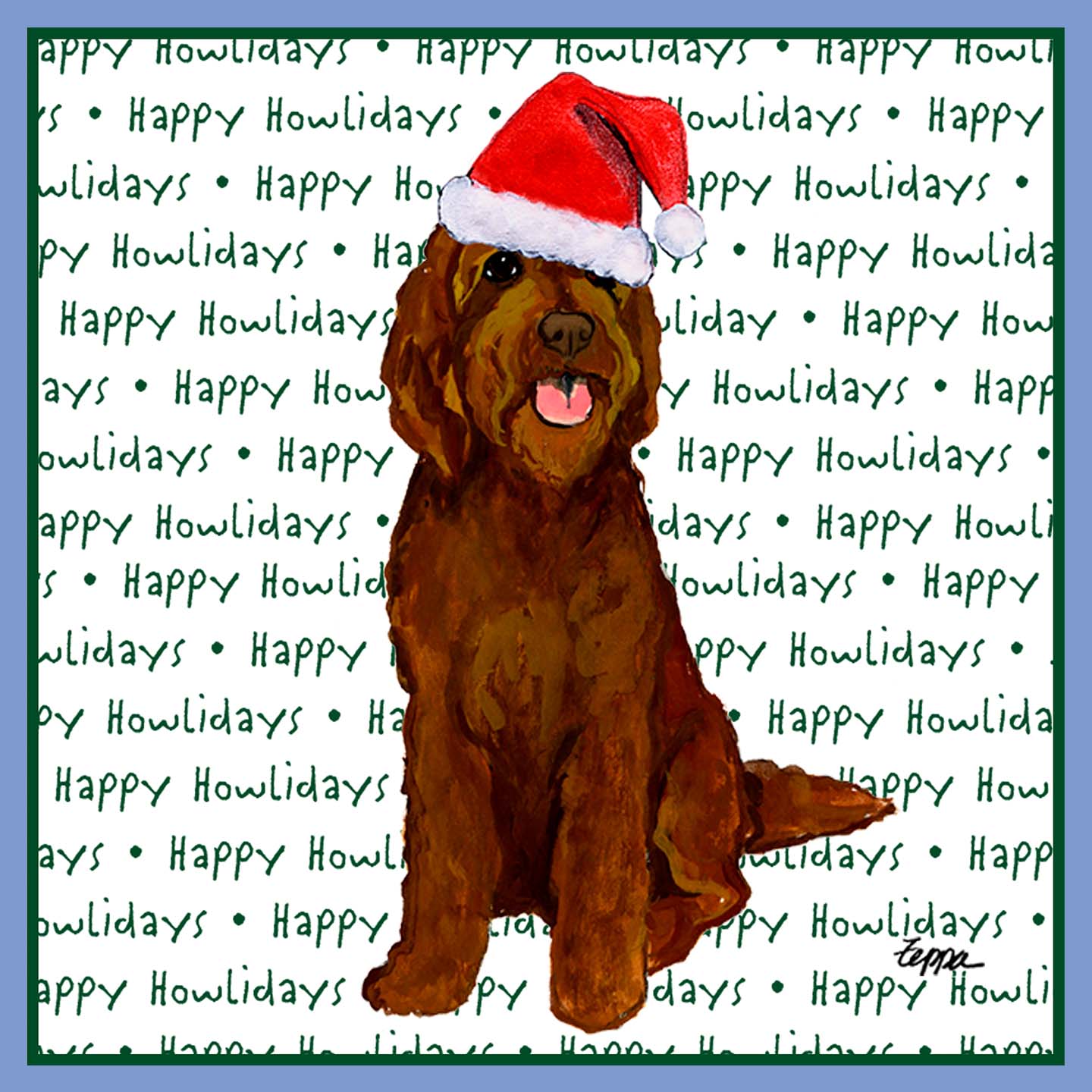 Chocolate Labradoodle Happy Howlidays Text - Women's Tri-Blend T-Shirt