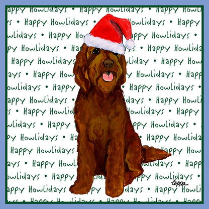 Chocolate Labradoodle Happy Howlidays Text - Women's Tri-Blend T-Shirt