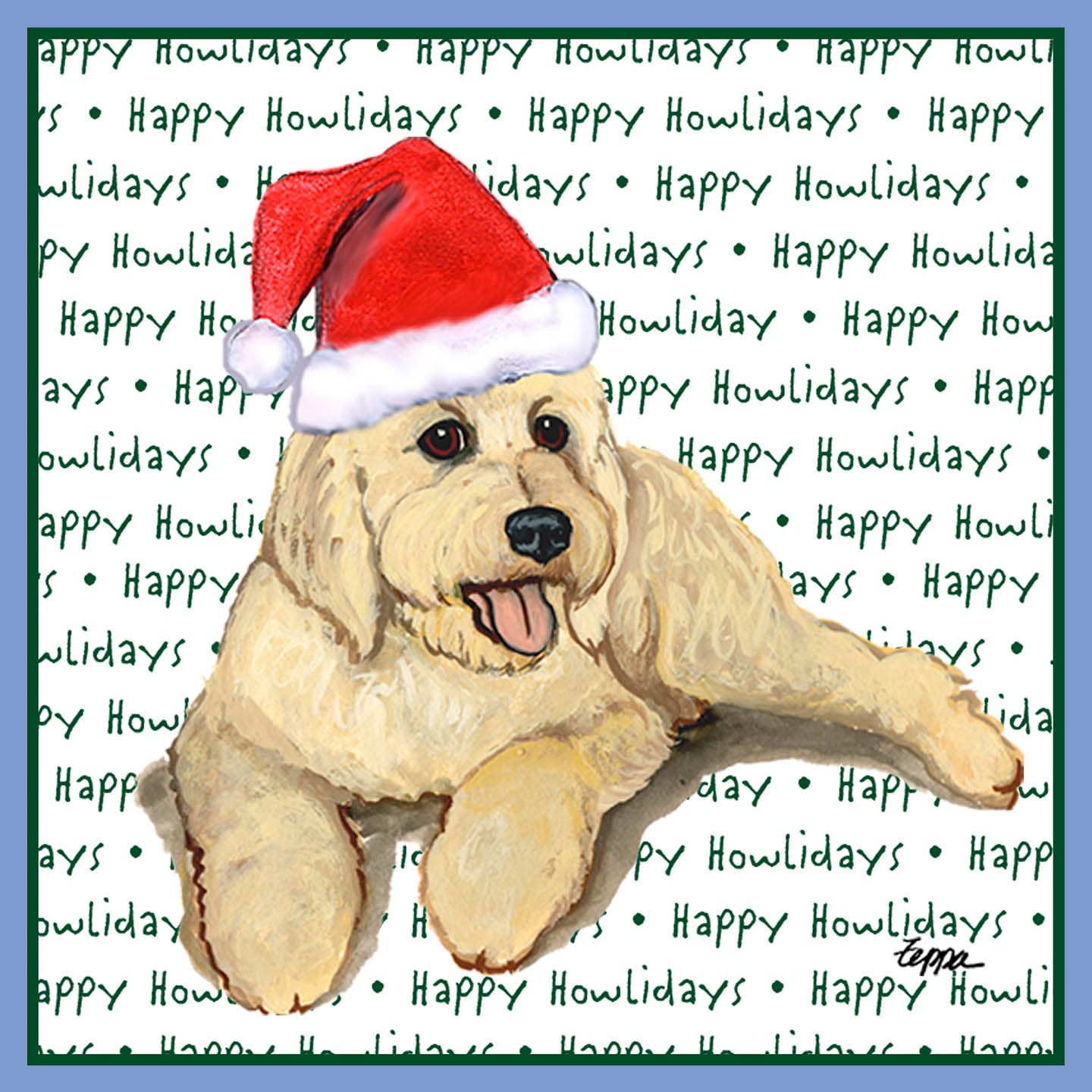 Goldendoodle Happy Howlidays Text - Women's Tri-Blend T-Shirt