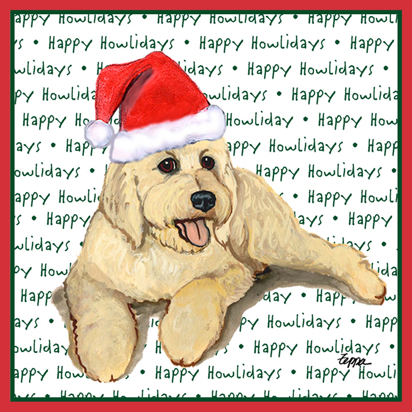 Goldendoodle Happy Howlidays Text - Kids' Unisex T-Shirt