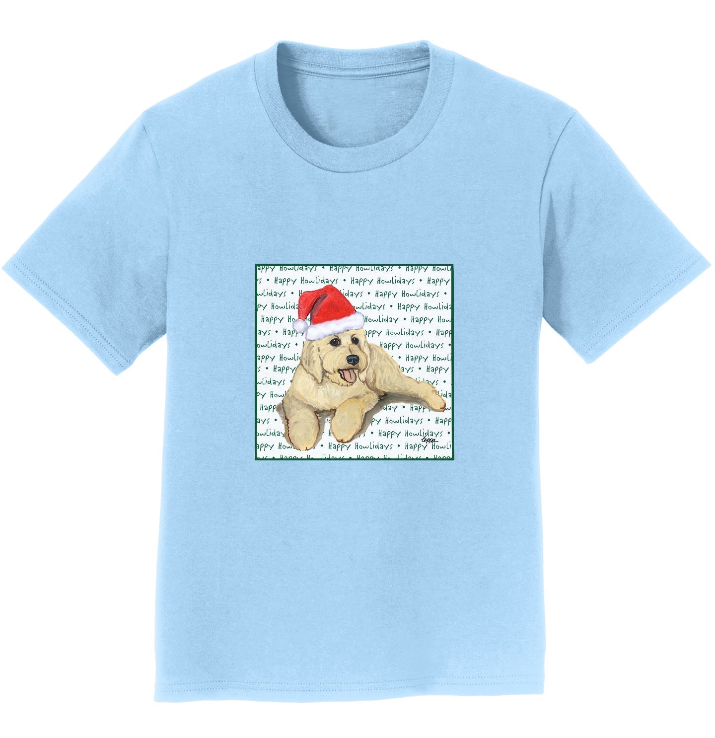 Goldendoodle Happy Howlidays Text - Kids' Unisex T-Shirt