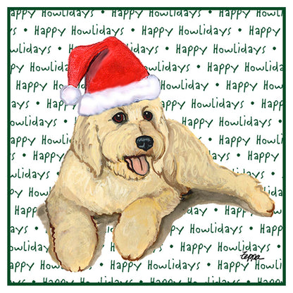 Goldendoodle Happy Howlidays Text - Adult Unisex Hoodie Sweatshirt