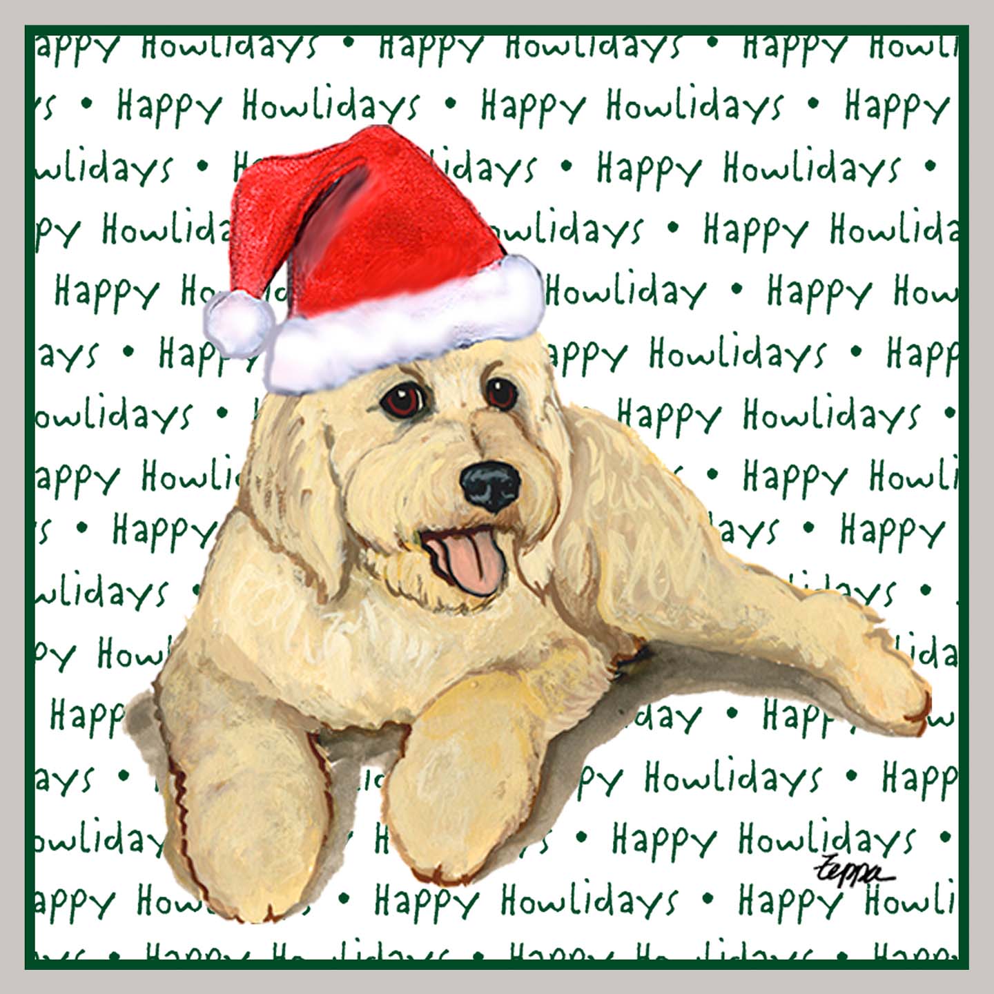 Goldendoodle Happy Howlidays Text - Kids' Unisex Hoodie Sweatshirt