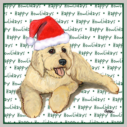 Goldendoodle Happy Howlidays Text - Kids' Unisex Hoodie Sweatshirt