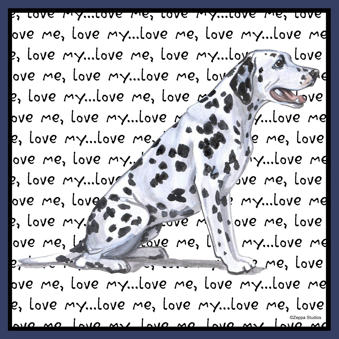Dalmatian Love Text - Adult Unisex Crewneck Sweatshirt