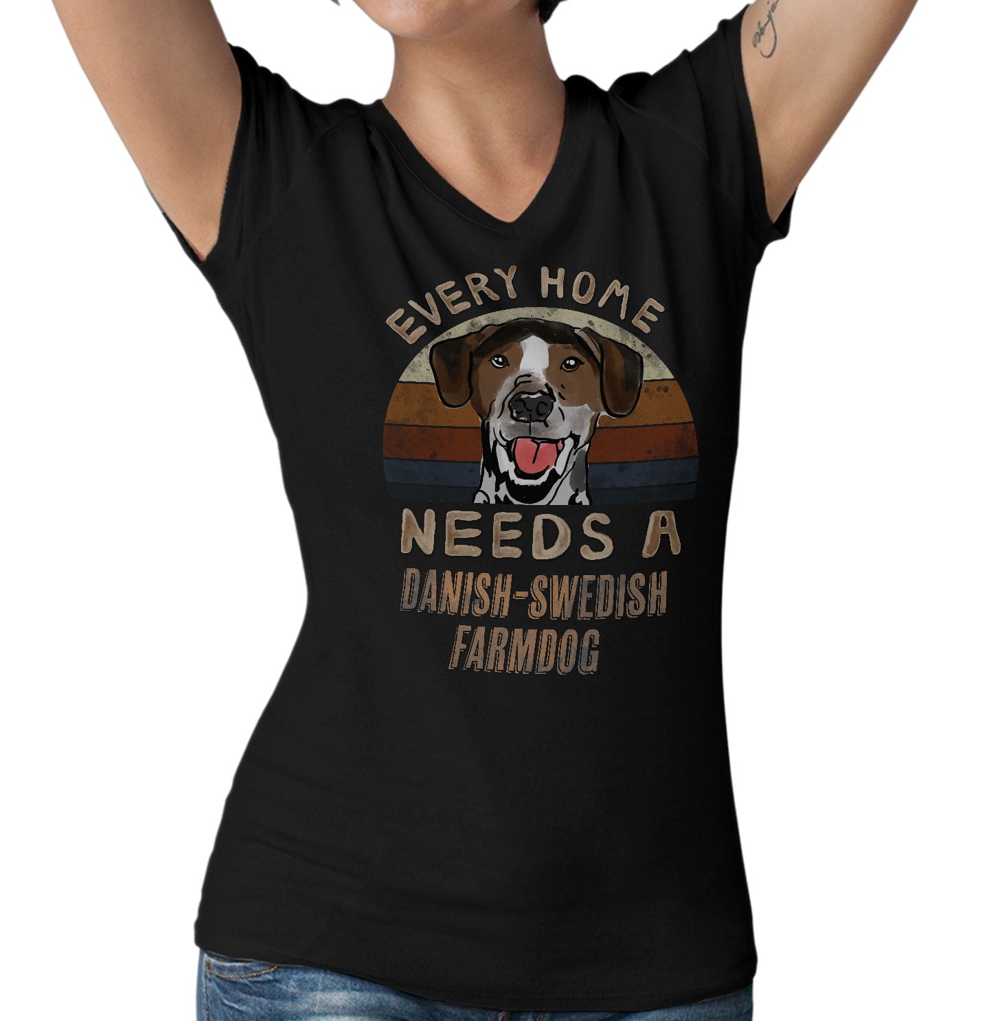 Every Home Needs a Danish-Swedish Farmdog - Women's V-Neck T-Shirt