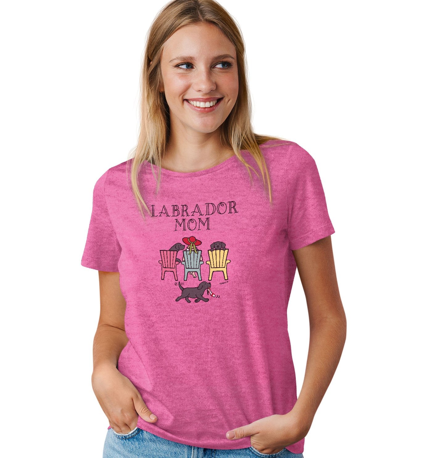 Black Labrador Dog Mom Deck Chairs - Women's Tri-Blend T-Shirt