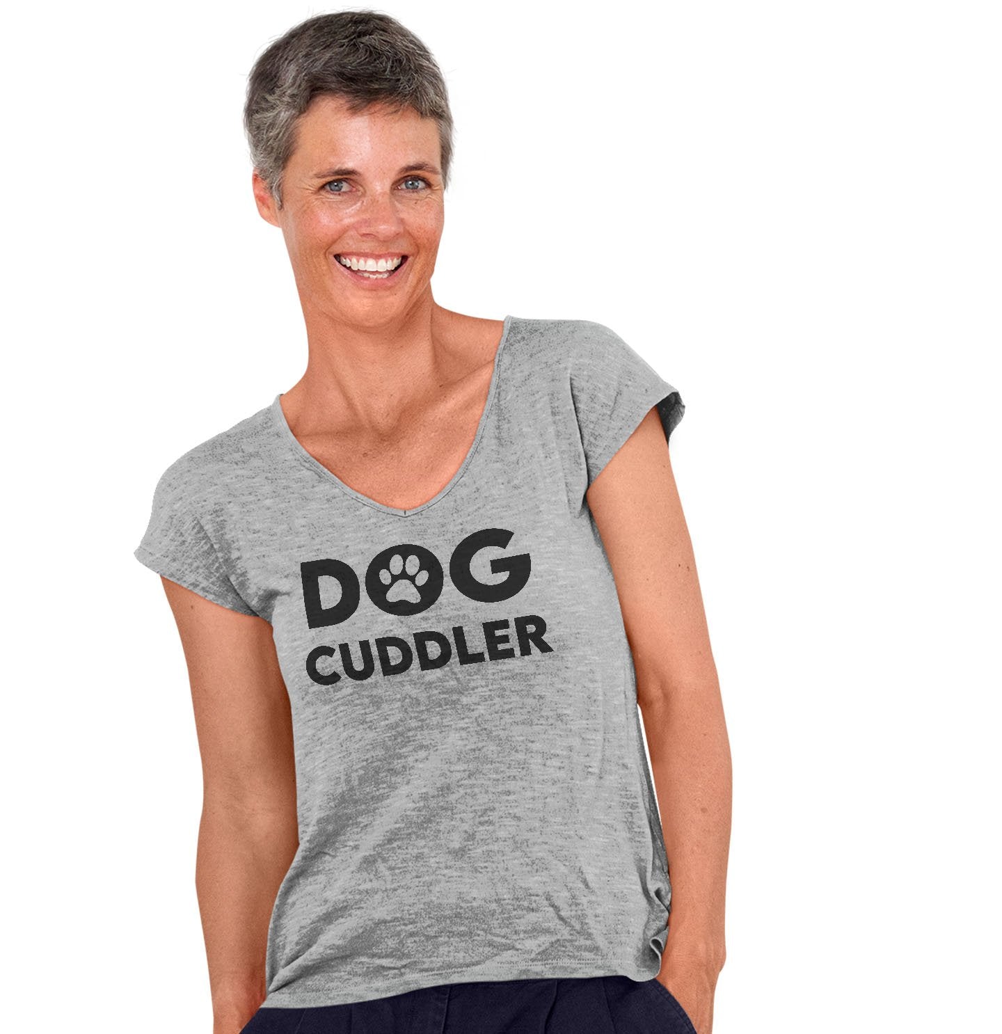 Dog Cuddler - Women's V-Neck T-Shirt