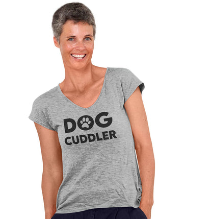 Dog Cuddler - Women's V-Neck T-Shirt