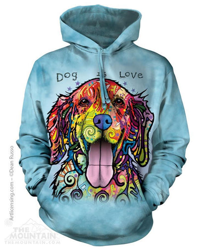 Dog Is Love - Adult Unisex Hoodie Sweatshirt