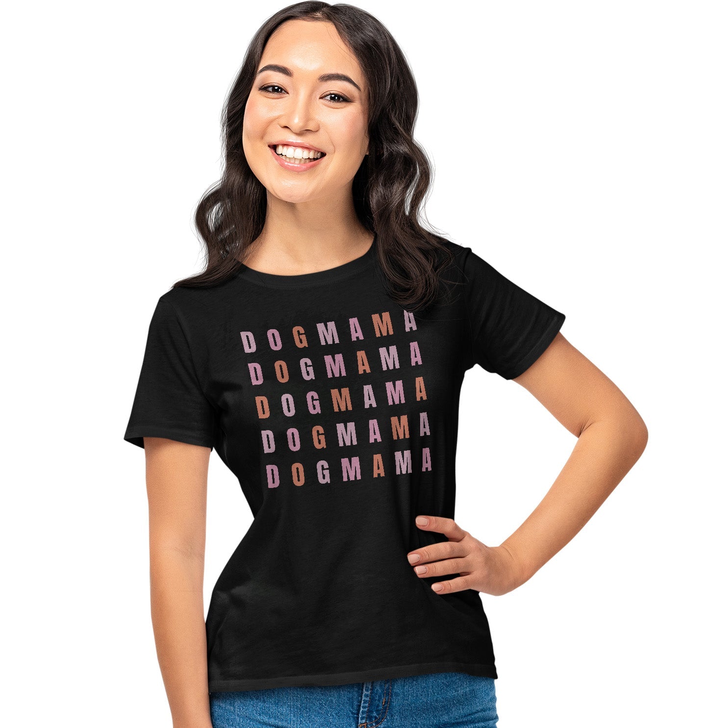 Stacked Text Dog Mama - Women's Tri-Blend T-Shirt