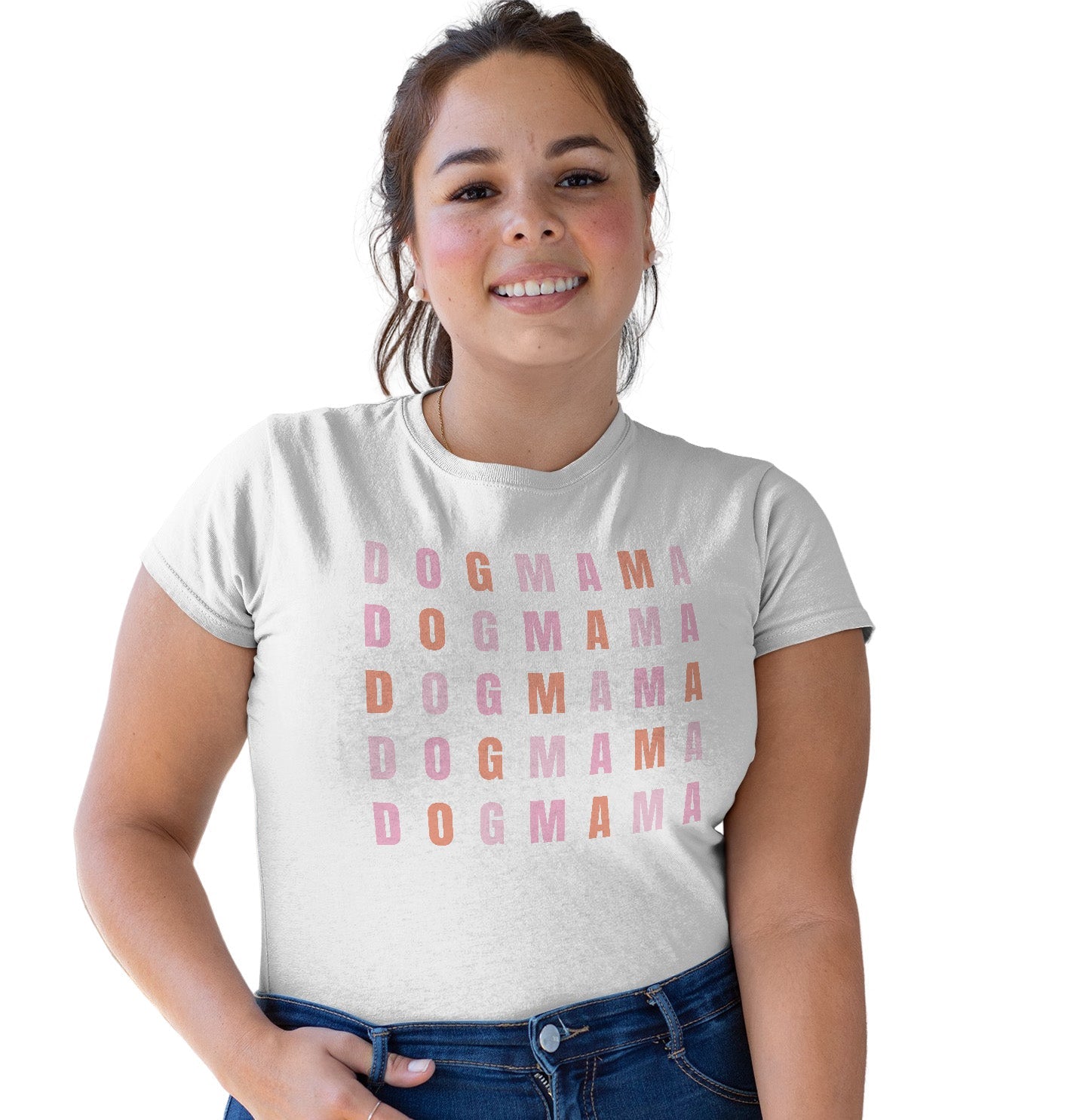 Stacked Text Dog Mama - Women's Tri-Blend T-Shirt