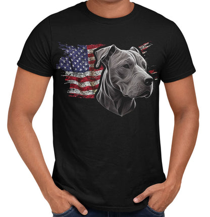 Patriotic Dogo Argentino American Flag - Adult Unisex T-Shirt