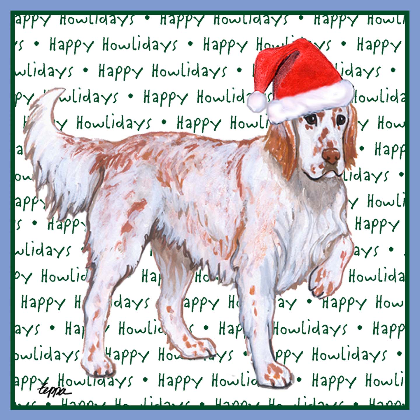 English Setter Happy Howlidays Text - Women's Tri-Blend T-Shirt