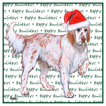 English Setter Happy Howlidays Text - Women's V-Neck T-Shirt