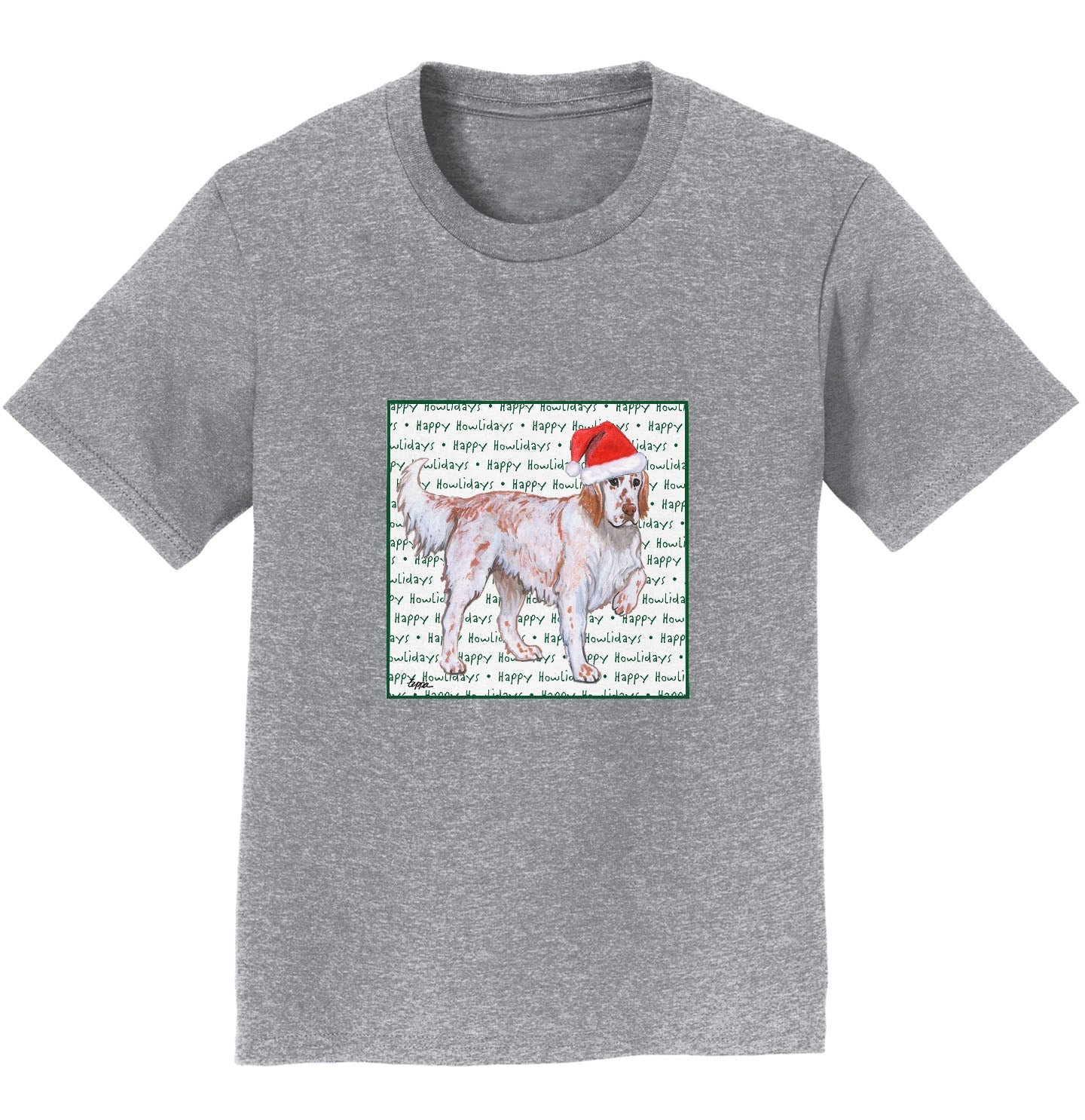 English Setter Happy Howlidays Text - Kids' Unisex T-Shirt