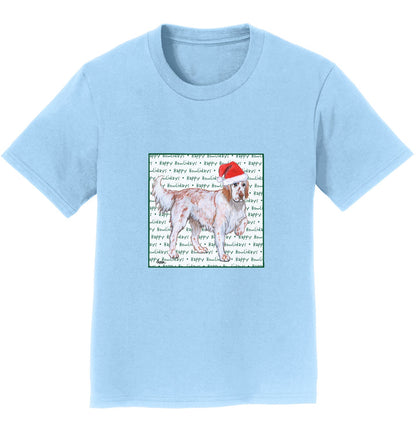 English Setter Happy Howlidays Text - Kids' Unisex T-Shirt