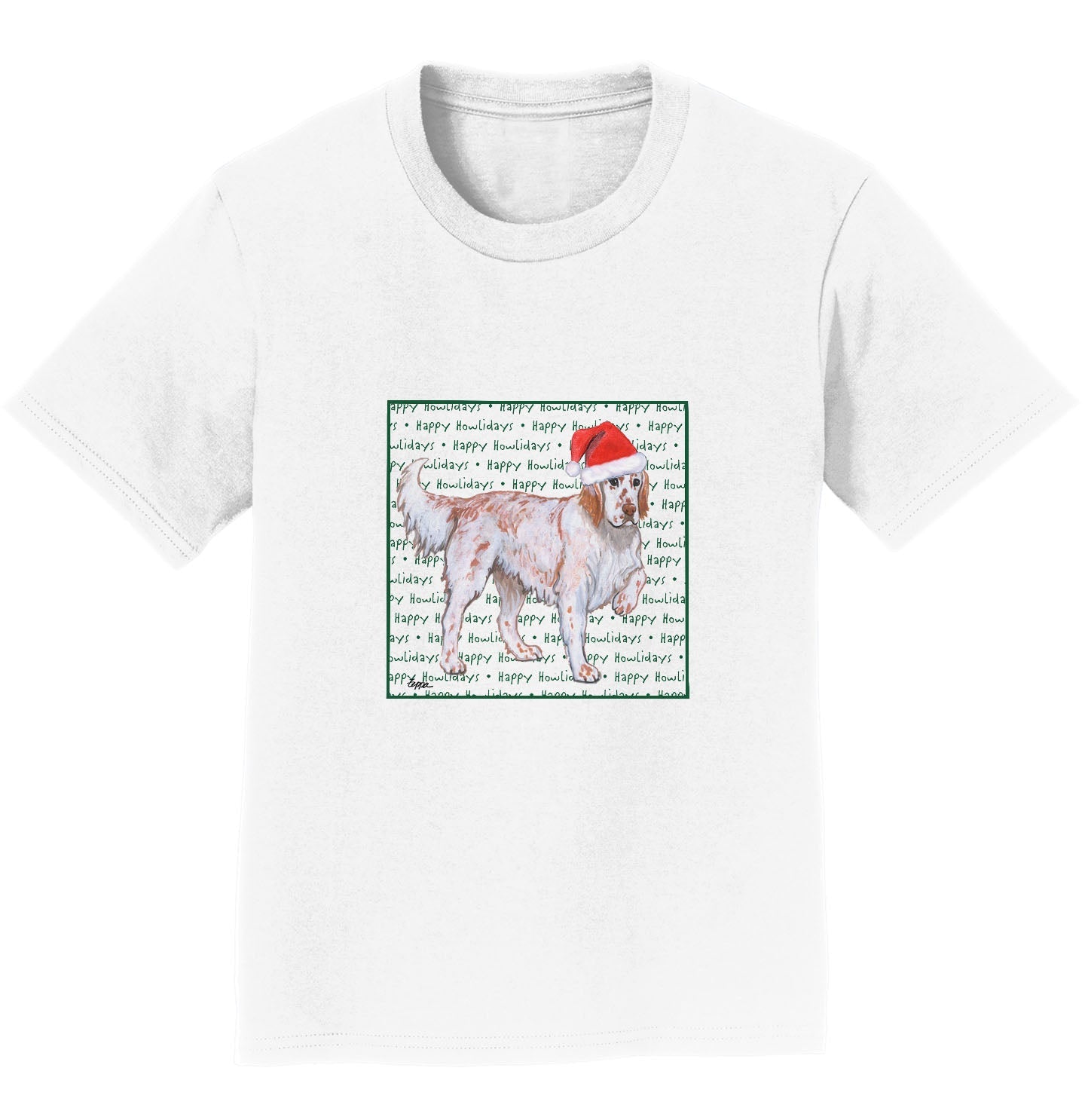 English Setter Happy Howlidays Text - Kids' Unisex T-Shirt