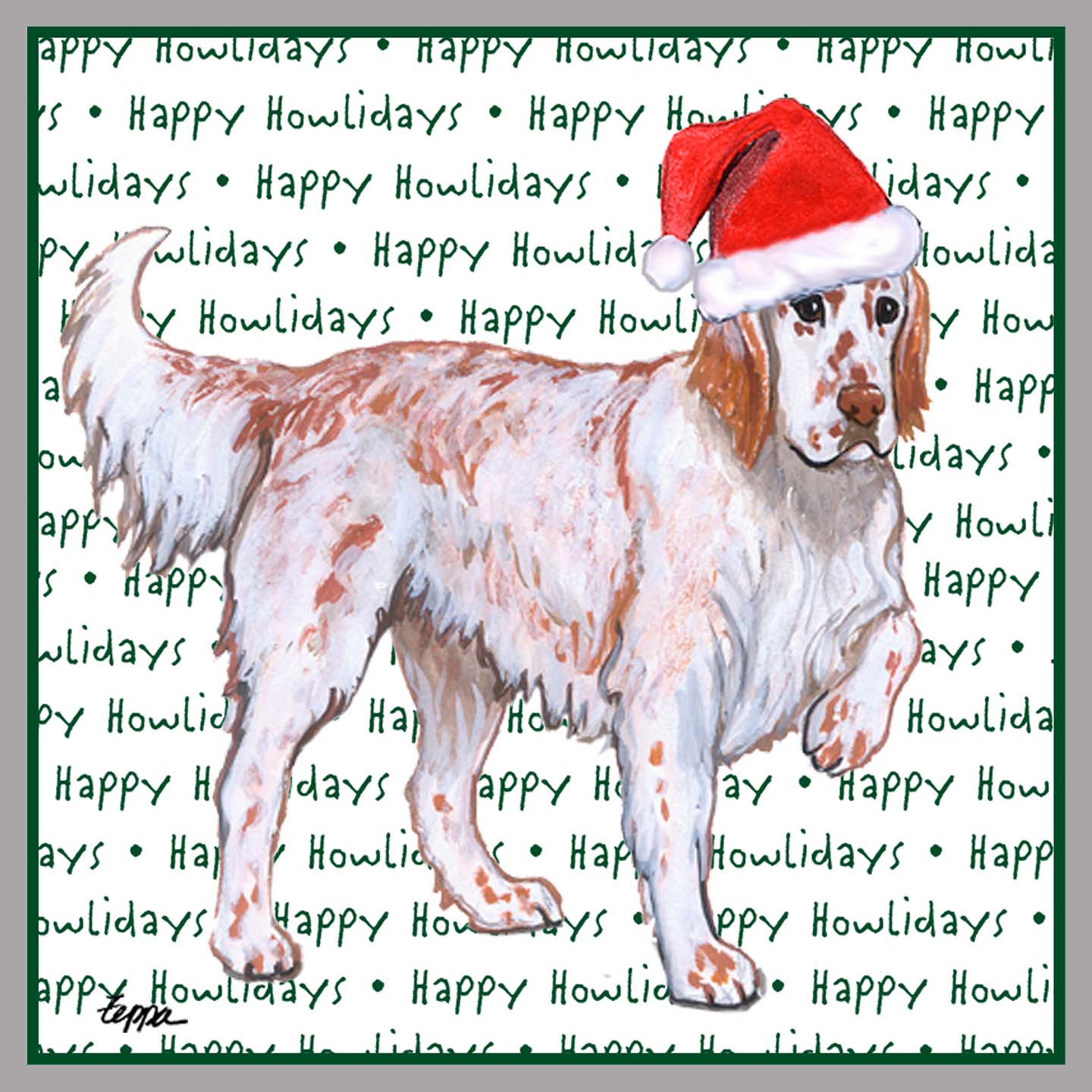 English Setter Happy Howlidays Text - Kids' Unisex Hoodie Sweatshirt