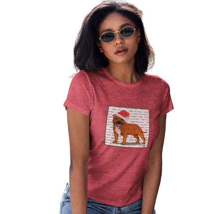 American Staffordshire Terrier (Red) Happy Howlidays Text - Women's Tri-Blend T-Shirt