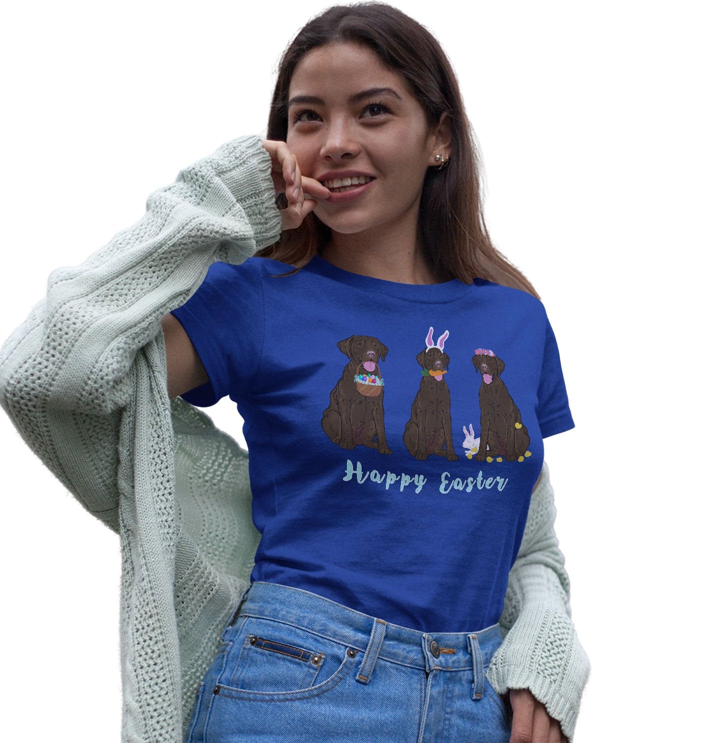 Animal Pride - Easter Chocolate Labrador Line Up - Women's Fitted T-Shirt