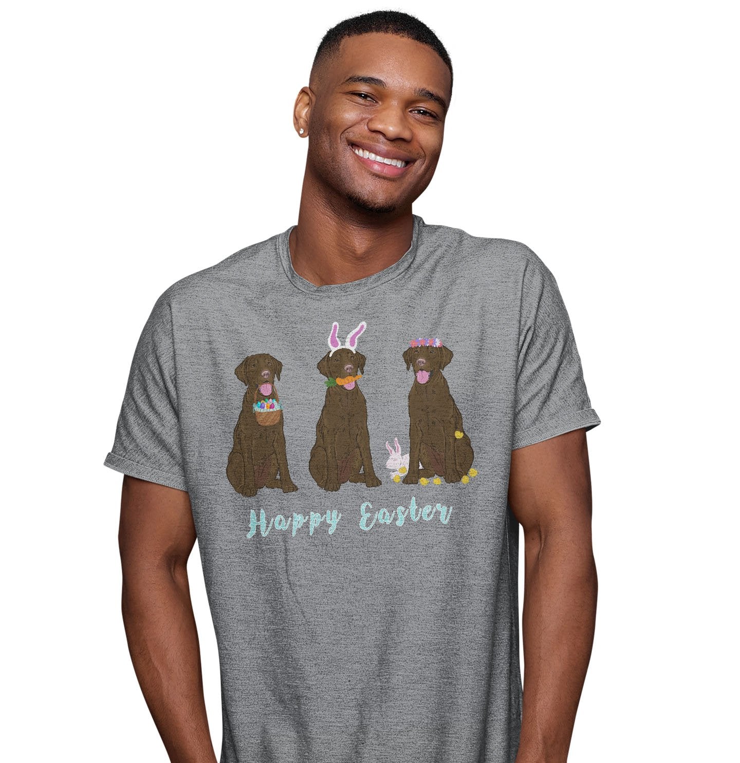 Easter Chocolate Labrador Line Up - Adult Unisex T-Shirt