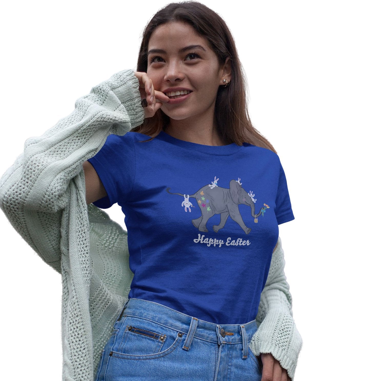Easter Baby Elephant and Friends - Women's Fitted T-Shirt