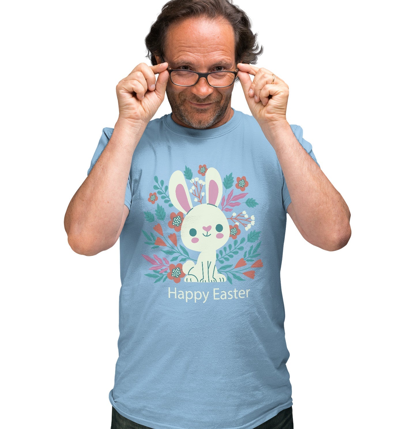 Easter Floral Bunny - Adult Unisex T-Shirt
