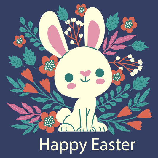 Easter Floral Bunny - Adult Unisex T-Shirt