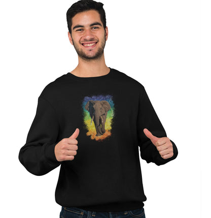 Elephant Rainbow - Adult Unisex Crewneck Sweatshirt