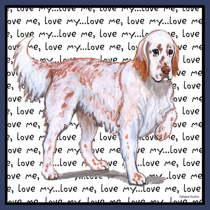 English Setter Love Text - Adult Unisex Crewneck Sweatshirt