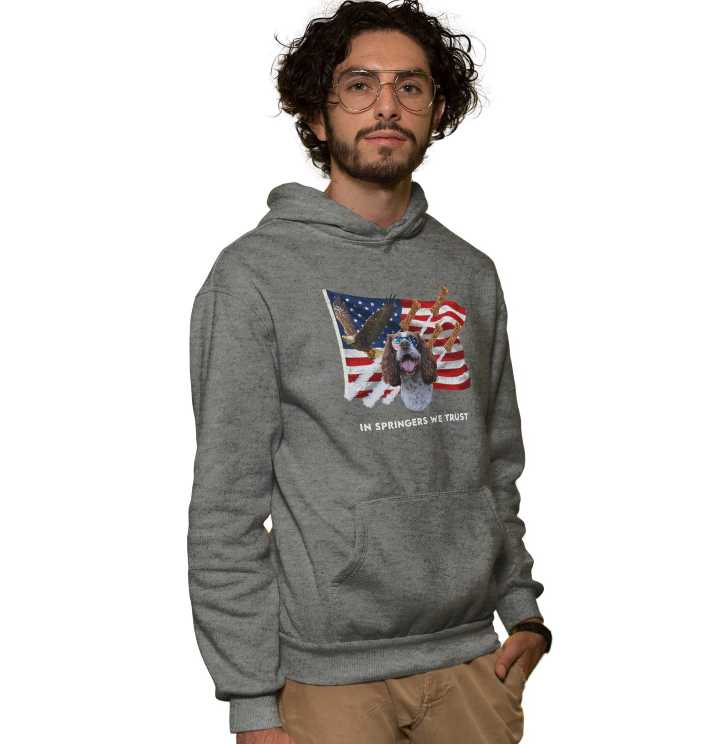 In English Springers We Trust - Adult Unisex Hoodie Sweatshirt