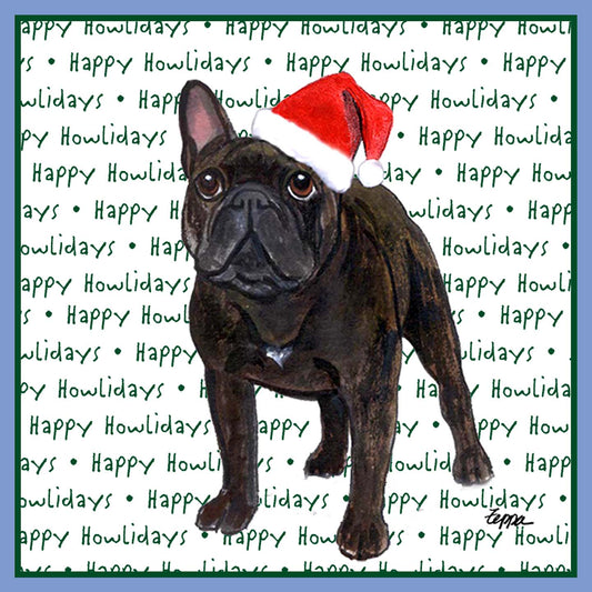 French Bulldog Happy Howlidays Text - Women's Tri-Blend T-Shirt