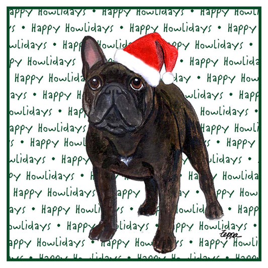 French Bulldog Happy Howlidays Text - Women's V-Neck T-Shirt